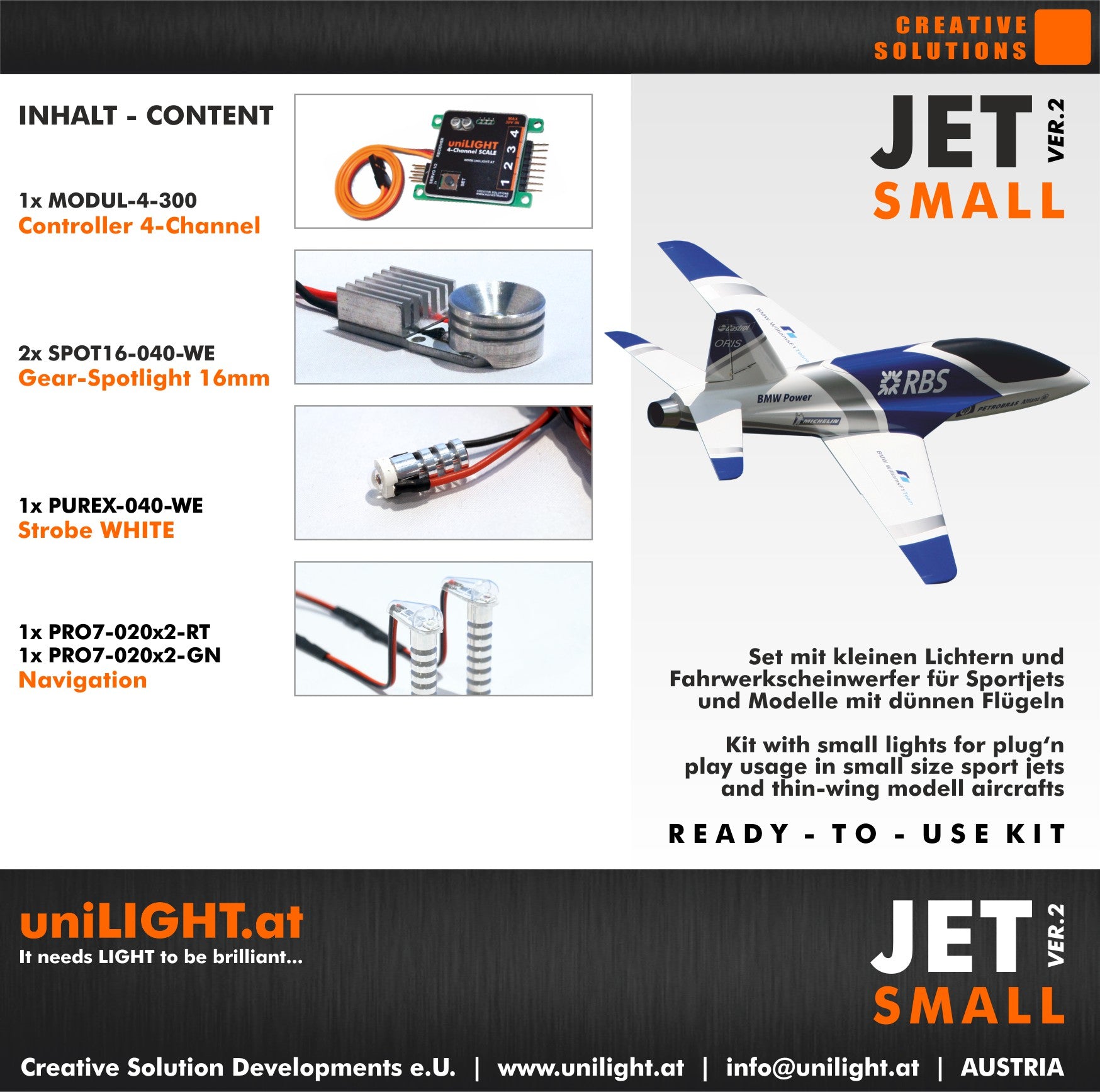 UniLight Jet Small Lighting Set