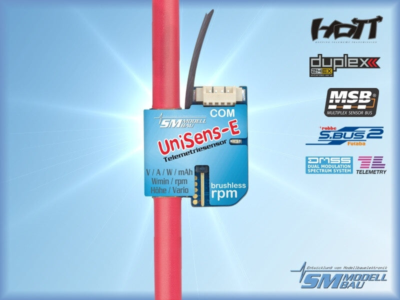SM MODELL BAU UniSens-E RC Telemetry Sensor 140 A / 4 mm² Silicone Wire Version SM3105