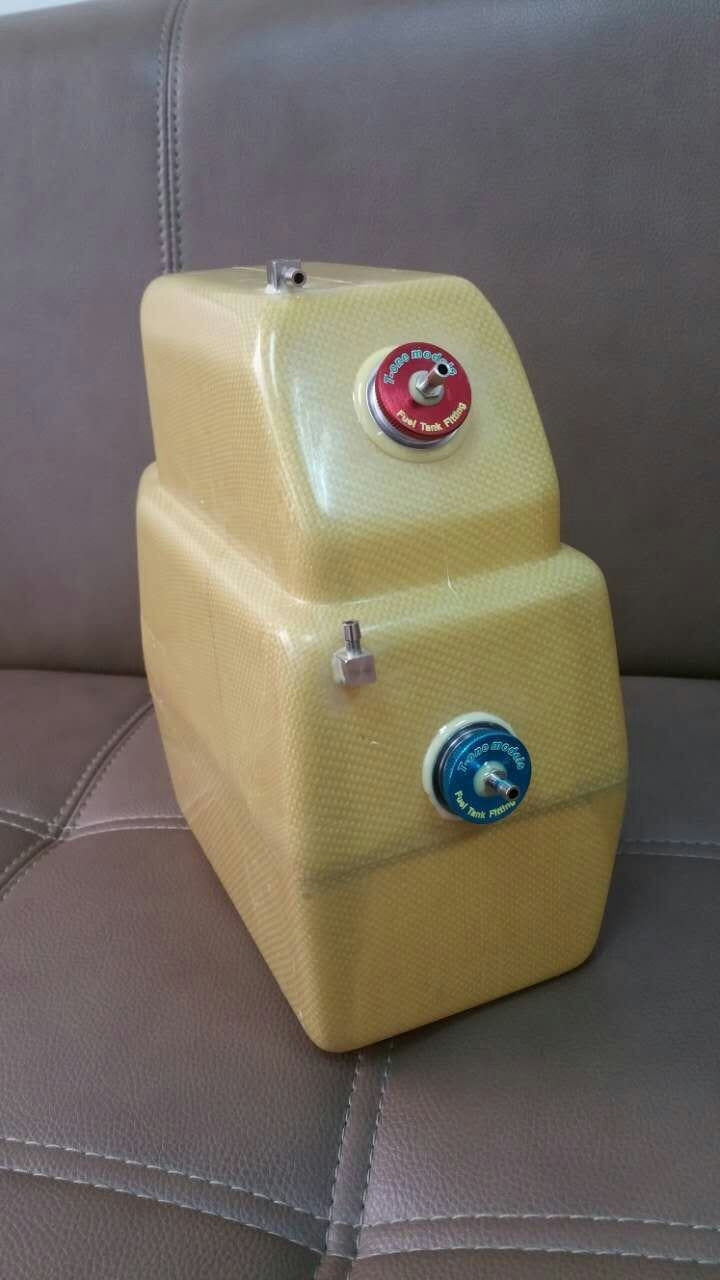 T1 Kevlar Twin Fuel & Smoke Tank with Alloy Tank Fittings By T-One Models 