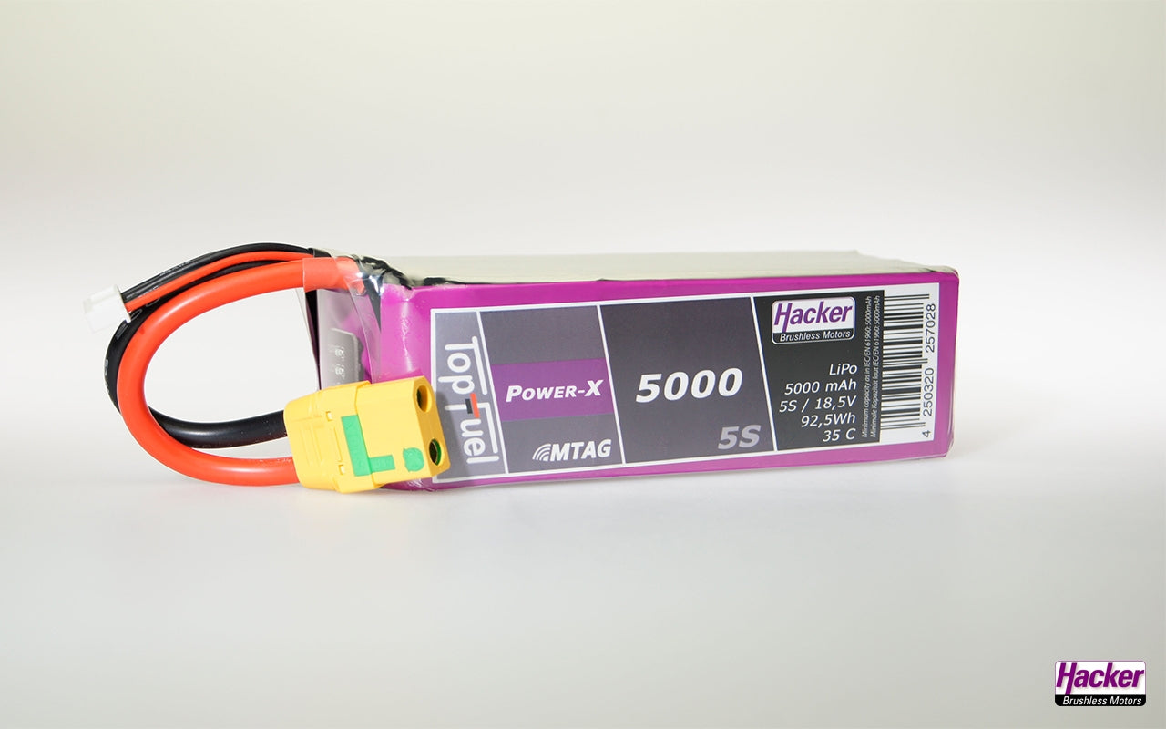Hacker TopFuel Power-X 5S 5000mAh 35C LiPo Battery MTAG with XT90