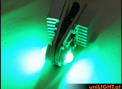 UniLight 2x4W Flat Light Double in GREEN FLAT-040-2xGN