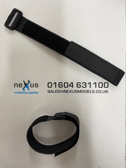 Velcro Battery Strap 300mm with Ring in Black