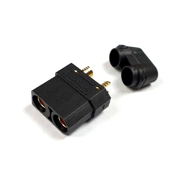 XT90 Gold Plated Female Connector with Cap End in Black from AMASS